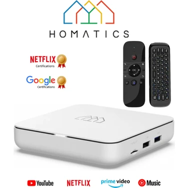 Homatics Box R 4k Lisanslı Media Player | 2gb Ddr Ram - 32gb Emmc | Android Tv Box + M8 Air Mouse