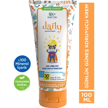 Babyton Bebek & Çocuk Doğal Güneş Koruyucu Krem 100