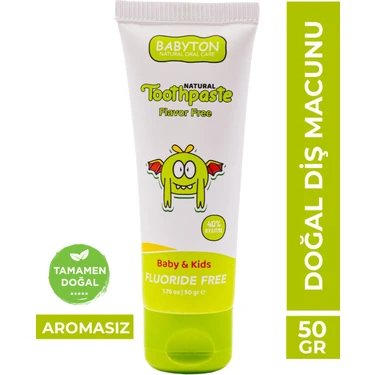 Babyton Aromasız Doğal Diş Macunu Florürsüz 50