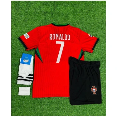 Portekiz 2024-25 Yeni Sezon Cristiano Ronaldo Iç Saha Çocuk Forması 4'lü