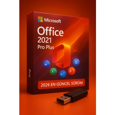 Microsoft Office 2021 Pro Plus Orijinal Retail Key Lisans | 2026 Güncel Sürüm | USB Kurulum Belleği