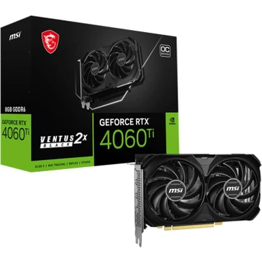Msı Geforce Rtx 4060 Ti Ventus 2x Black E1 Oc 8gb 128BIT Dlss 3 Ekran