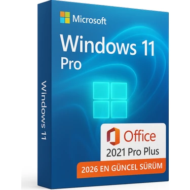 Microsoft Windows 11 Pro + Office 2021 Pro Plus – 2026 Key Orijinal Lisans, Ömür Boyu (32&64 Bit)