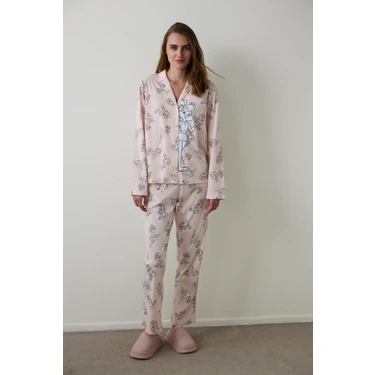 Penti Açık Pembe Lola Bunny Gömlek Yaka Pamuklu Uzun Kollu Pijama