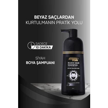 Softto Plus Siyah Boya Şampuan Doğal Görünümlü Anında Etkili 10 Dakikada Beyaz