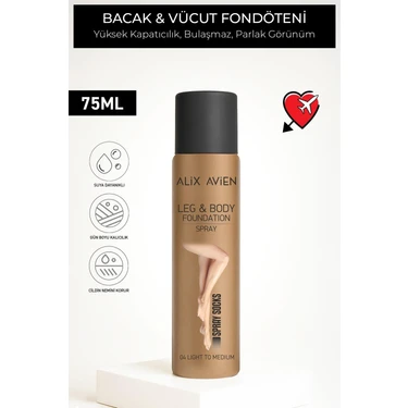 Bacak Fondöteni Light To Medium Bronzlaştırıcı Etki Sprey Çorap - Leg & Body Foundation 75