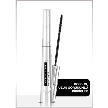 L'Oréal Paris ''False'' Lash Telescopic Fiber Siyah Maskara Hacim Verici Uzatma Etkili Büyük