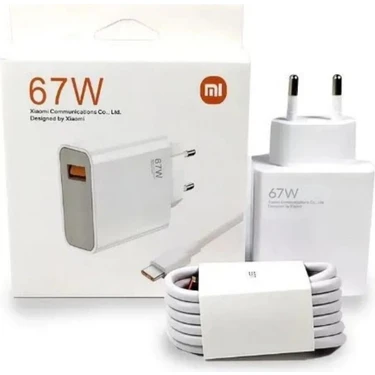Xiaomi 67W USB + Typec Çıkışlı Güç Adaptörü ve 1m 6A Turuncu USB Typec Kablo Şarj