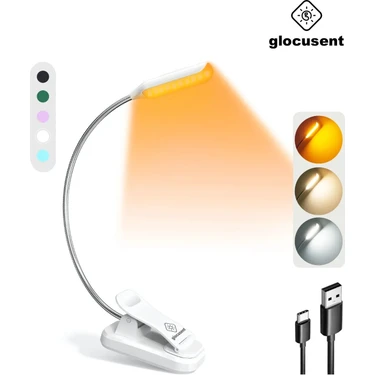 Glocusent Şarjlı LED Masa, Kitap Lambası Çalışma, Okuma, Tamirci Ergonomik Esnek Şarjlı Type