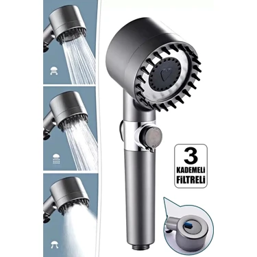 Turbo Fan Pervaneli 5 Fonksiyonlu Su Tasarruflu Duş Başlığı El Tipi Yüksek Basınçlı Duş