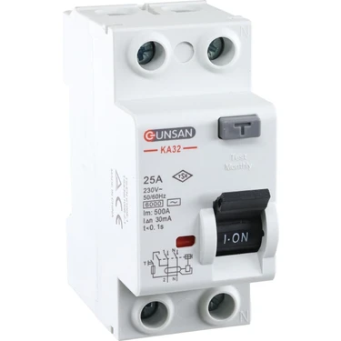 Günsan Elektrik Günsan Valta Kaçak Akım Rölesi AC Tip 6kA 30mA 25A 1 Kutup +
