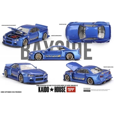 ミニカー kaido house LTD EDN R34 skyline mini gt Mini Gt 1/64 [kaidohouse x Minigt] Nissan Skyline Gt-R (R34) Fiyatı