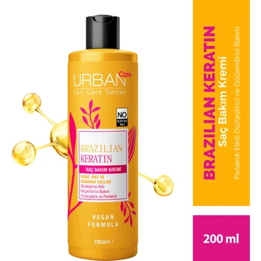 Urban Care Brazilian Keratin Saç Bakım Kremi Kuru ve Mat Saçlar İçin 200 ML Vegan