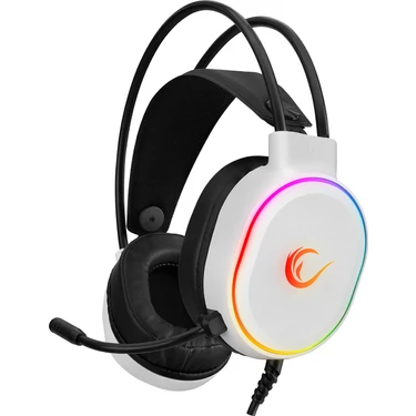 Rampage ROGUE Beyaz USB 7.1 Surround RGB Ledli Gaming Oyuncu Mikrofonlu