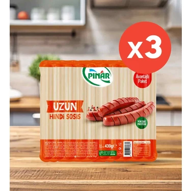 Pınar Uzun Hindi Sosis 430 g x 3