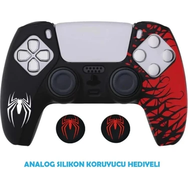 Ps5 Dualsense Spider-Man Koruyucu Silikon Kılıf + Analog Silikon