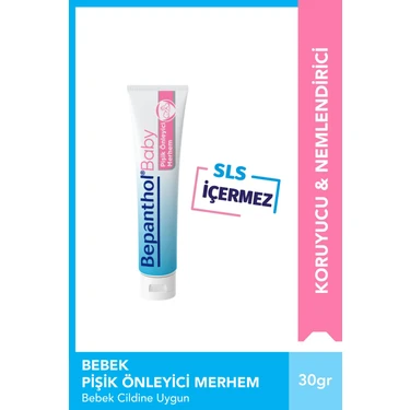 Bepanthol Baby Pişik Önleyici Merhem - Hassas Bebek Cildini Korur ve Nemlendirir, 30 gr Tüp,