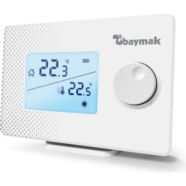 Baymak Kablosuz Oda Termostatı - 0,5°C Hassasiyet, Mekanik Kontrol, Logi S, Dijital Ekran ve On/Off