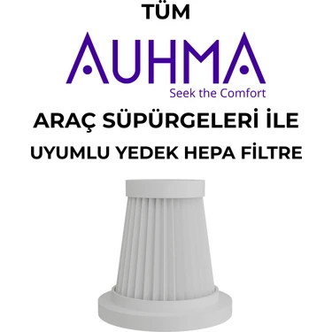 Auhma Yedek Hepa Filtre Tüm Araç Süpürgeleri ile Uyumlu Beyaz Renkli Yüksek Verimli