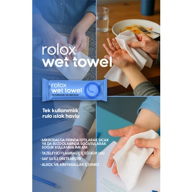 Rolox Wet Towel - 50 Paket - Tek Kullanımlık Rulo Islak Fiyatı