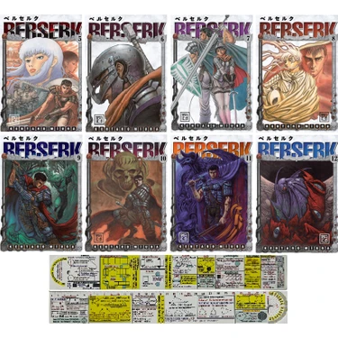 Berserk 5-6-7-8-9-10-11-12. Ciltler Manga Seti + Mat. Kitabı
