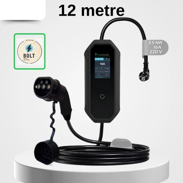 Coswatt Taşınabilir Şarj Cihazı 3.5 Kw / 16A / Türkçe Menü / 12M Kablolu / Tip-2 / Ev Tipi Schuko