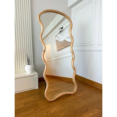 Doğal Ahşap Çerçeveli Bulut Model 180X80 cm ( Naturel ) Ayaklı Boy