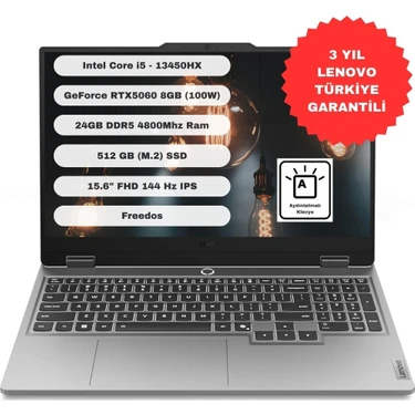 Lenovo Loq 15IRX10 Intel Core I5 13450HX 24GB 512GB SSD RTX5060 Freedos 15.6'' Fhd