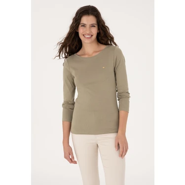 U.s. Polo Assn. Kadın Açık Haki Sweatshirt