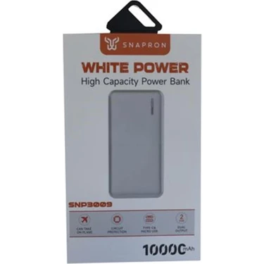 Snapmax SNP-3009 Beyaz 10.000 Mah Powerbank 2x USB Çıkışlı 1 Fiyatı