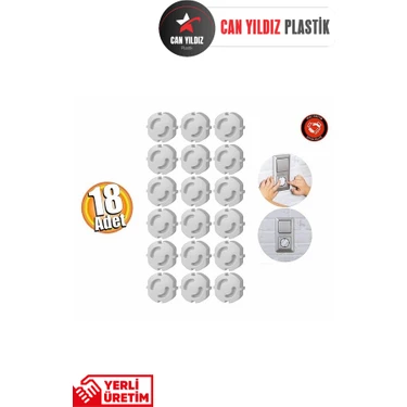 Can Yıldız Plastik Priz Kapağı, Bebek Ve Çocuk Güvenlik Koruma Piriz Kapatıcı, Priz