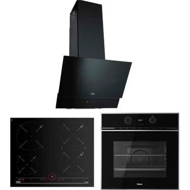 Teka Siyah Indüksiyonlu Ankastre Set ( Tvt 60 Davlumbaz - Iknob It 6450 Indüksiyon Ocak- Hlb 840 Ss