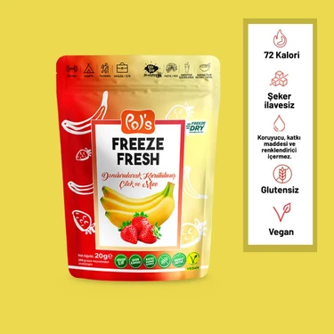 Pol's Freeze Fresh Dondurularak Kurutulmuş Muz - Çilek Mix 20