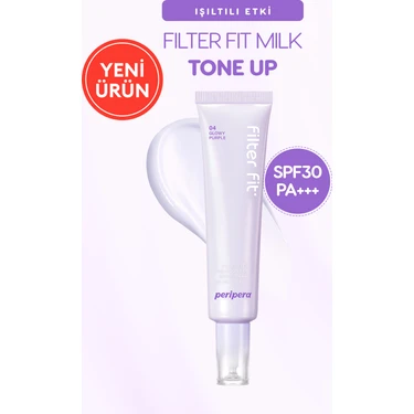 Işıltılı, Ton Eşitleyici Krem Perıpera Filter Fit Milk Tone Up (004 Glowy Purple) SPF30