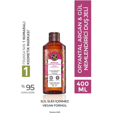 Yves Rocher Duş Jeli - Nemlendirici Oryantal Argan ve Gül - SLS,SLES