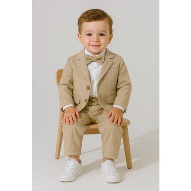 Erkek Bebek Exclusive Cut Luxury Zıbınlı Gömlek Ceketli Takım Elbise Özel Gün Düğün
