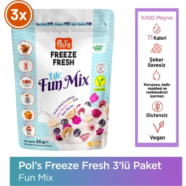 Pol's Freeze Fresh Dondurularak Kurtulmuş Fun Mix 20 gr x 3