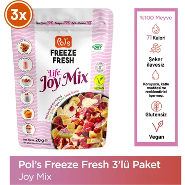 Pol's Freeze Fresh Dondurularak Kurutulmuş Joy Mix 20 gr x 3