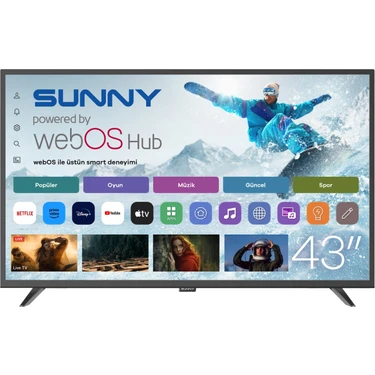 Sunny SN43DAL540C 43" 109 Ekran Dahili Uydu Alıcılı Full HD Smart LED