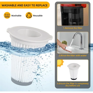 Filtres Pour Aspirateur Einhell TE-SV 18 Li - Lot De 4 Filtres Lavables Et Réutilisables - Accessoire De Rechange - 4