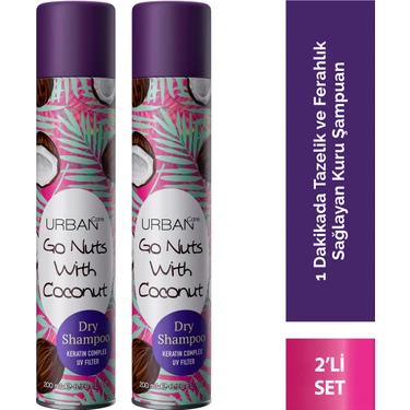 Hindistan Cevizi Kokulu Hacimlendirici Kuru Şampuan Seti 2X200ML- Vegan - Uv