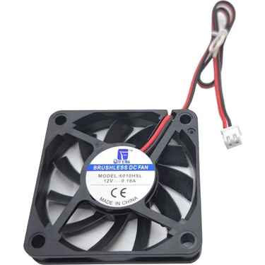 6cm 12V 2 Pinli Fan 6CMX6CMX1CM 12V 6cm Fan Fiyatı