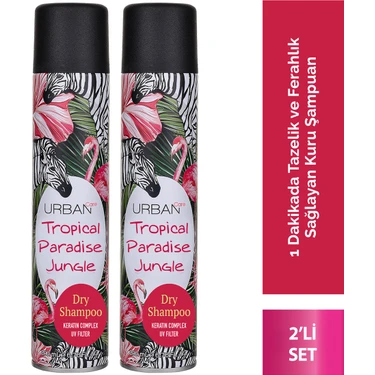 Tropik Meyve ve Çiçek Kokulu Hacimlendirici Kuru Şampuan Seti 2X200ML- Vegan - Uv