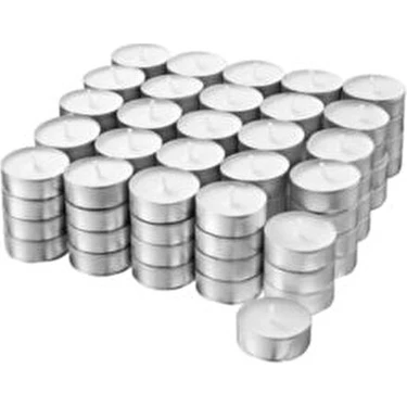 IKEA Glimma Tealight Mum Beyaz Beyaz Kokusuz 100