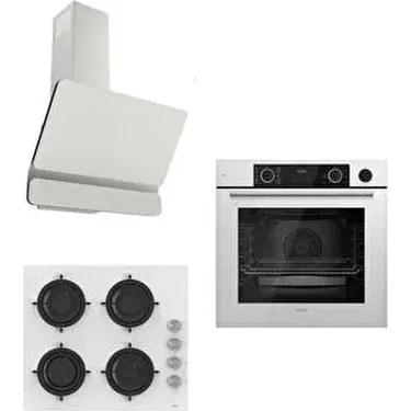 Steamart Cs Serisi Lux Beyaz Ankastre Set ( D081 - CS206 - XE64CB
