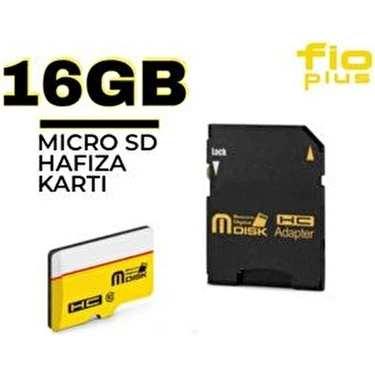Fioplus Ultra 16GB Micro SD Hafıza Kartı Yüksek Okuma/Yazma Hızı ve Uyumluluk Sertifikaları