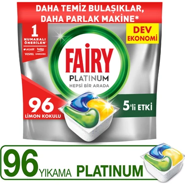 Fairy Platinum Bulaşık Makinesi Kapsülü 96 Yıkama Limon