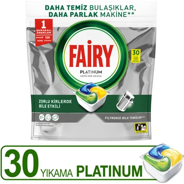 Fairy Platinum Bulaşık Makinesi Deterjanı Kapsülü/ tableti 30