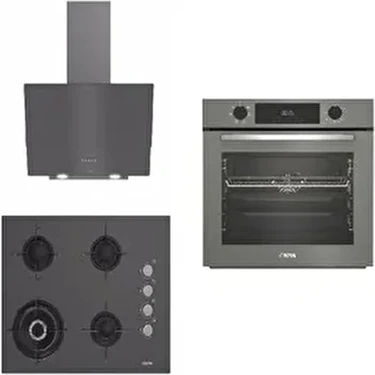 Gri Cam Ankastre(Doğalgazlı) Ala 510 G Davlumbaz Ala 189 Dg Gri Cam Ocak Ala 322 G Fırın