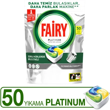 Fairy Platinum Bulaşık Makinesi Deterjanı Kapsülü/ tableti 50